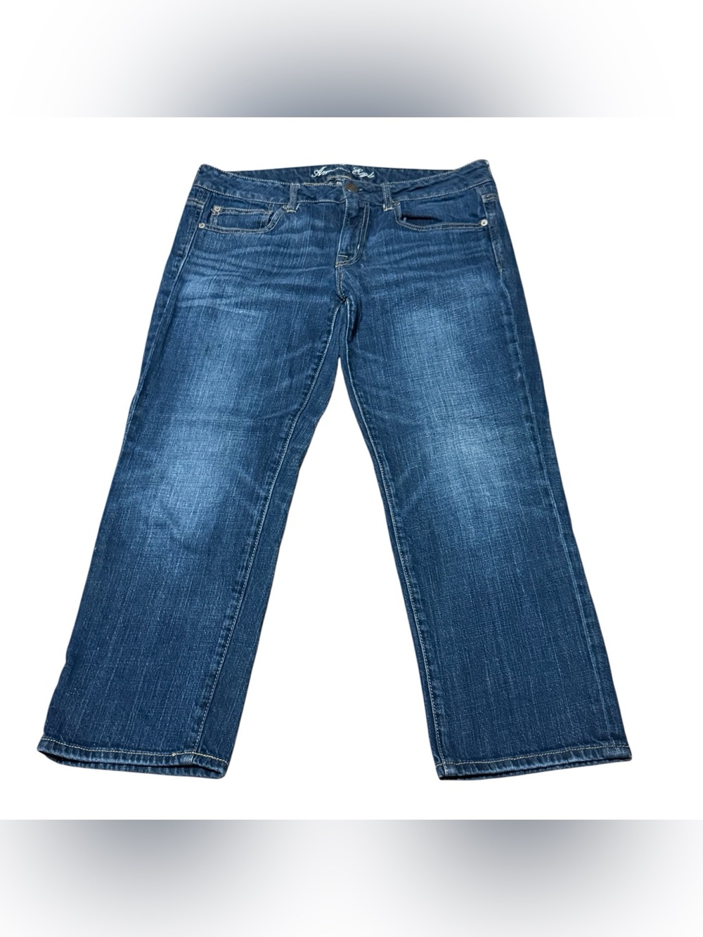 American Eagle Boy Fit Jeans Womens 10 Blue Straight Leg